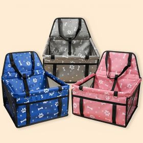 Pet Dogs Car Booster Seat Travel Carrier Cage; Oxford Breathable Folding Travel (Color: Blue)