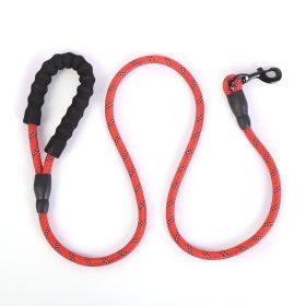 Strong Nylon Braided Dog Leash ; Pet Training Running Rope (Color: Red, size: L)