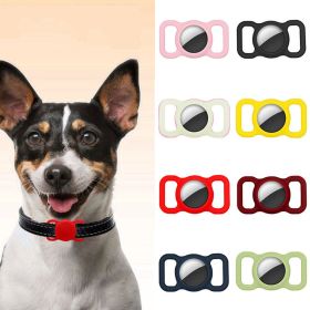 2pcs Pet Silicone Protective Case Dog Cat Collar Loop For Apple Airtags (Color: black 2pcs)