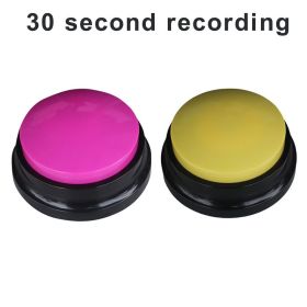 2Pcs Recordable Talking Button Pet Child Interactive Toy Voice Recording (Ships From: CN, Color: rose red - yellow)