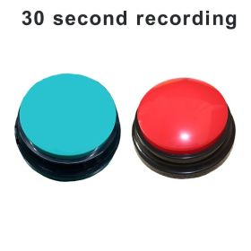 2Pcs Recordable Talking Button Pet Child Interactive Toy Voice Recording (Ships From: CN, Color: red - lake blue)