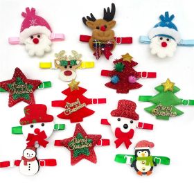 30/50pcs Christmas Pet Dog Bowties Santa Snowman Deer Small Dog Collar (Type: 50pcs)