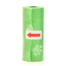 15Pcs/Roll Dog Cat Poop Bag Degradable Pet Garbage Bag Suitable for All Pets (Color: Green)