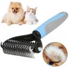 Grooming Brush For Pet Deshedding Tool Combo Fur Remover 2-Side Dematting Tool