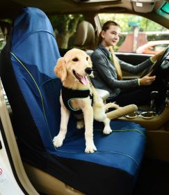 Pet Life Open Road Mess-Free Single Seated Safety Car Seat Cover Protector (Color: Blue)