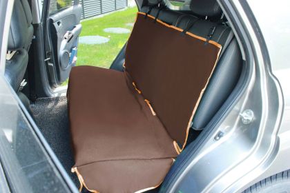 Pet Life Open Road Mess-Free Back Seat Safety Car Seat Cover Protector For Dog (Color: Dark Brown)