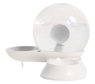 Pet Life 'Auto-Myst' Snail Shaped 2-in-1 Automated Gravity Water Food Bowl (Color: grey)