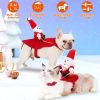 Pet Costumes Red Winter Coat for Dog Riding Bell Clothes New Year Outfit