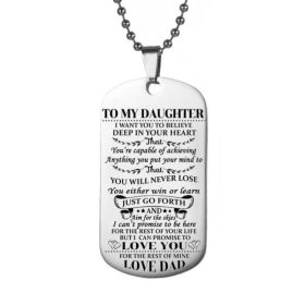 Family Necklaces Dog Tags Dad\mom To Son\daugthter Pendant Necklace (Color: Silver, style: Dad To daugthter)