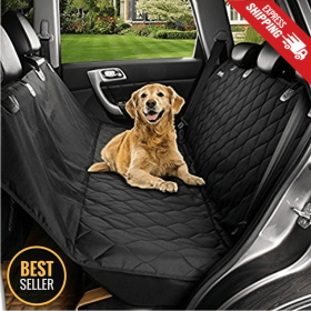 Pet Dog Car Seat Cover Rear BackTravel Waterproof Bench Protector Luxury -Black (default: default)