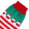 Pet Turtleneck Sweater Dog Clothes Snowman Stripes Costume Sweater-Small Medium