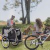 Dog Bike Trailer, Breathable Mesh Dog Cart, 3 Entrances, Folding Carrier Wagon