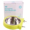 Stainless steel pet bowl hanging bowl tableware overturn proof dog bowl feeder