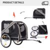 Dog Bike Trailer, Breathable Mesh Dog Cart, 3 Entrances, Folding Carrier Wagon