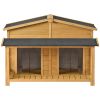 Large Wooden Dog House Outdoor & Indoor Dog Crate;Cabin Style,with porch,2 Doors