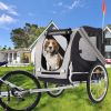 Dog Bike Trailer, Breathable Mesh Dog Cart, 3 Entrances, Folding Carrier Wagon