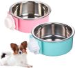 Crate Dog Bowl; Removable Stainless Steel Hanging Pet Cage Bowl Feeder
