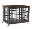Dog crate wrought iron- side openings-38.4''W x 27.7''D x 30.2''H