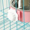Removable Hanging Food Stainless Steel Water Bowl Cage Bowl for Dogs