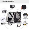 Dog Bike Trailer, Breathable Mesh Dog Cart, 3 Entrances, Folding Carrier Wagon