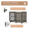 Furniture dog crate sliding iron door dog crate with mat.