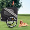 Dog Bike Trailer, Breathable Mesh Dog Cart, 3 Entrances, Folding Carrier Wagon