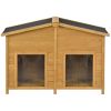 Large Wooden Dog House Outdoor & Indoor Dog Crate;Cabin Style,with porch,2 Doors
