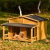Large Wooden Dog House Outdoor & Indoor Dog Crate;Cabin Style,with porch,2 Doors