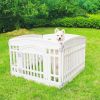Pet Playpen Foldable Gate for Dogs Heavy Plastic Exercise Pen with Door Portable