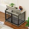 Furniture dog crate sliding iron door dog crate with mat.