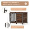 Furniture dog crate sliding iron door dog crate with mat.