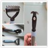 Grooming Brush For Pet Deshedding Tool Combo Fur Remover 2-Side Dematting Tool