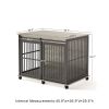 Furniture dog crate sliding iron door dog crate with mat.
