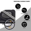 Dog Bike Trailer, Breathable Mesh Dog Cart, 3 Entrances, Folding Carrier Wagon