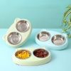 Dog Bowls Double Dog Water And Food Bowls Stainless Steel With Non-Slip Resin