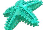 Dog Chew Toys, Natural Rubber Starfish-Shaped Toothbrush Cleaner Teething Puzzle