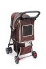 Pet Dog Stroller Trolley, Foldable Travel Carriage with Wheels Zipper Entry Cart