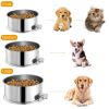 Stainless Steel Dog Bowl Pets Hanging Food Bowl Detachable Cage Food Water Bowl