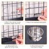 Stainless Steel Dog Bowl Pets Hanging Food Bowl Detachable Cage Food Water Bowl