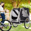 Dog Bike Trailer, Breathable Mesh Dog Cart, 3 Entrances, Folding Carrier Wagon