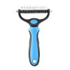 Professional Pet Deshedding Brush 2 Sided Dematting Dog Comb Cat Brush Rake