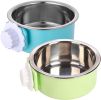 Crate Dog Bowl; Removable Stainless Steel Hanging Pet Cage Bowl Feeder