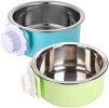 Crate Dog Bowl; Removable Stainless Steel Hanging Pet Cage Bowl Feeder